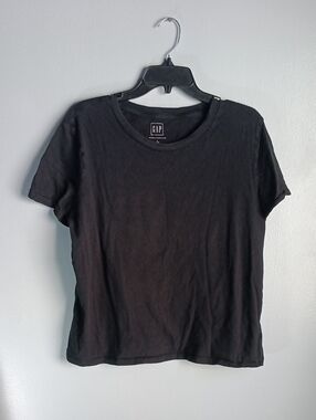 GAP Black Short-Sleeve Organic Cotton Crewneck Tee